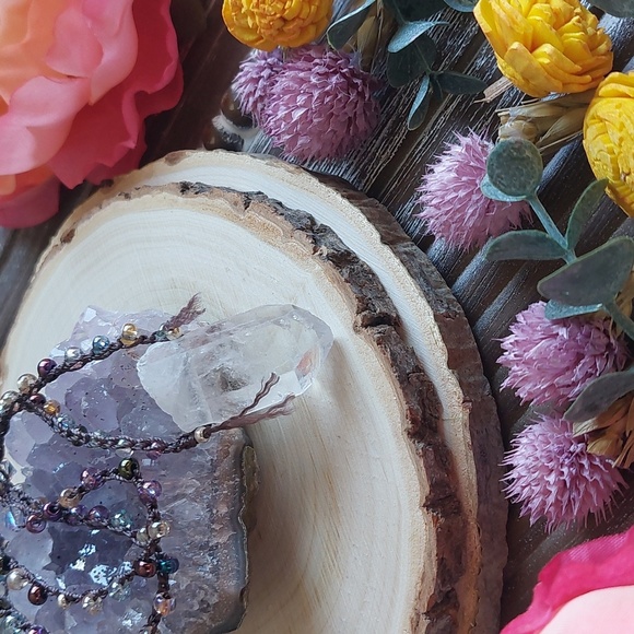 Natural Quartz Crystal Necklace,  Artisan Jewelry by Rust Belt Raised, Quartz - Picture 5 of 14